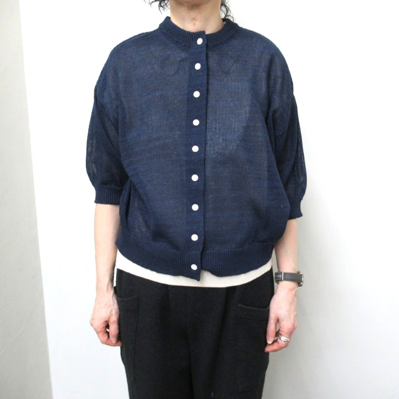 NOUVELLES DU PARADIS  WASHI 5分袖カーディガン /NV79